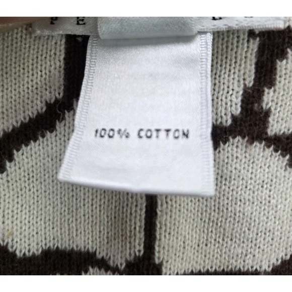 Talbots Petites Giraffe Print Knit Cardigan Top Short Sleeve Y2K Brown Medium - Picture 7 of 7